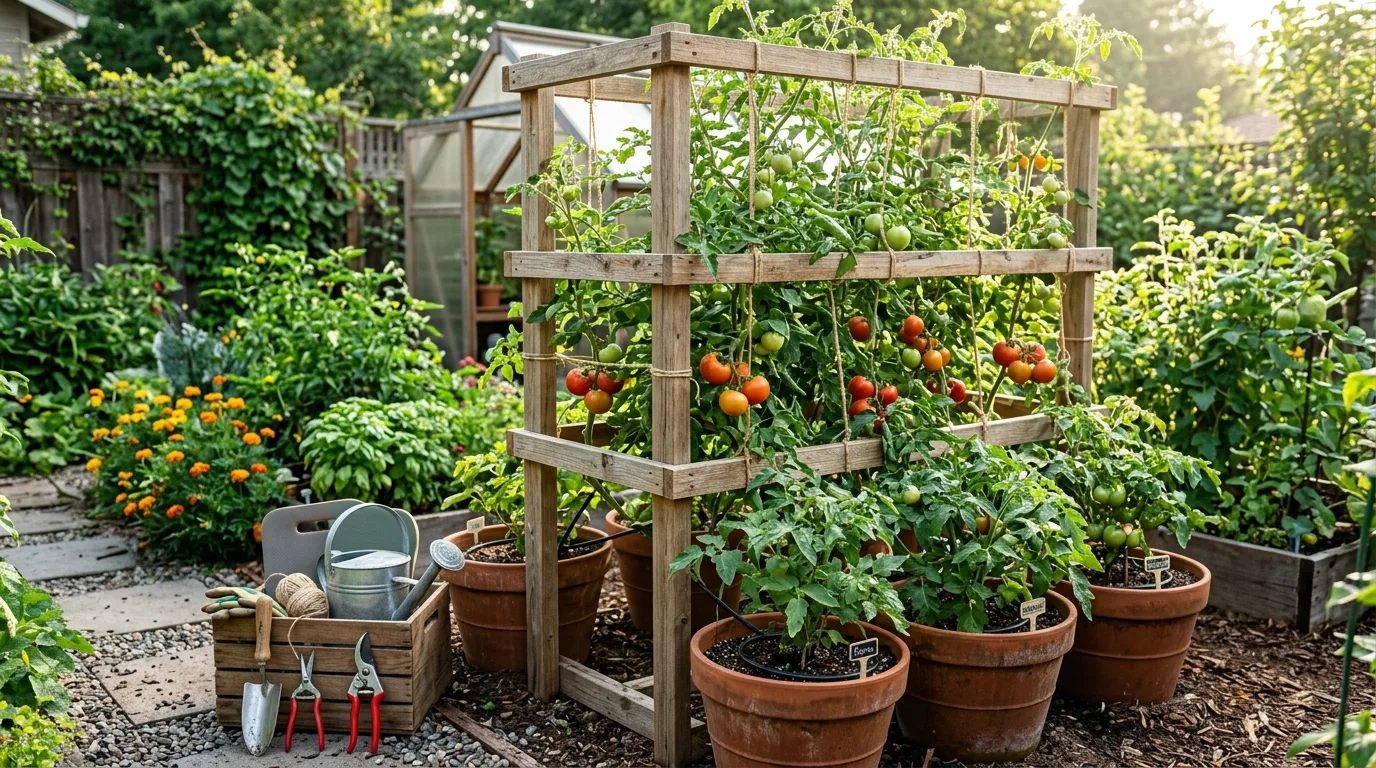 DIY Tiered Tomato Trellis